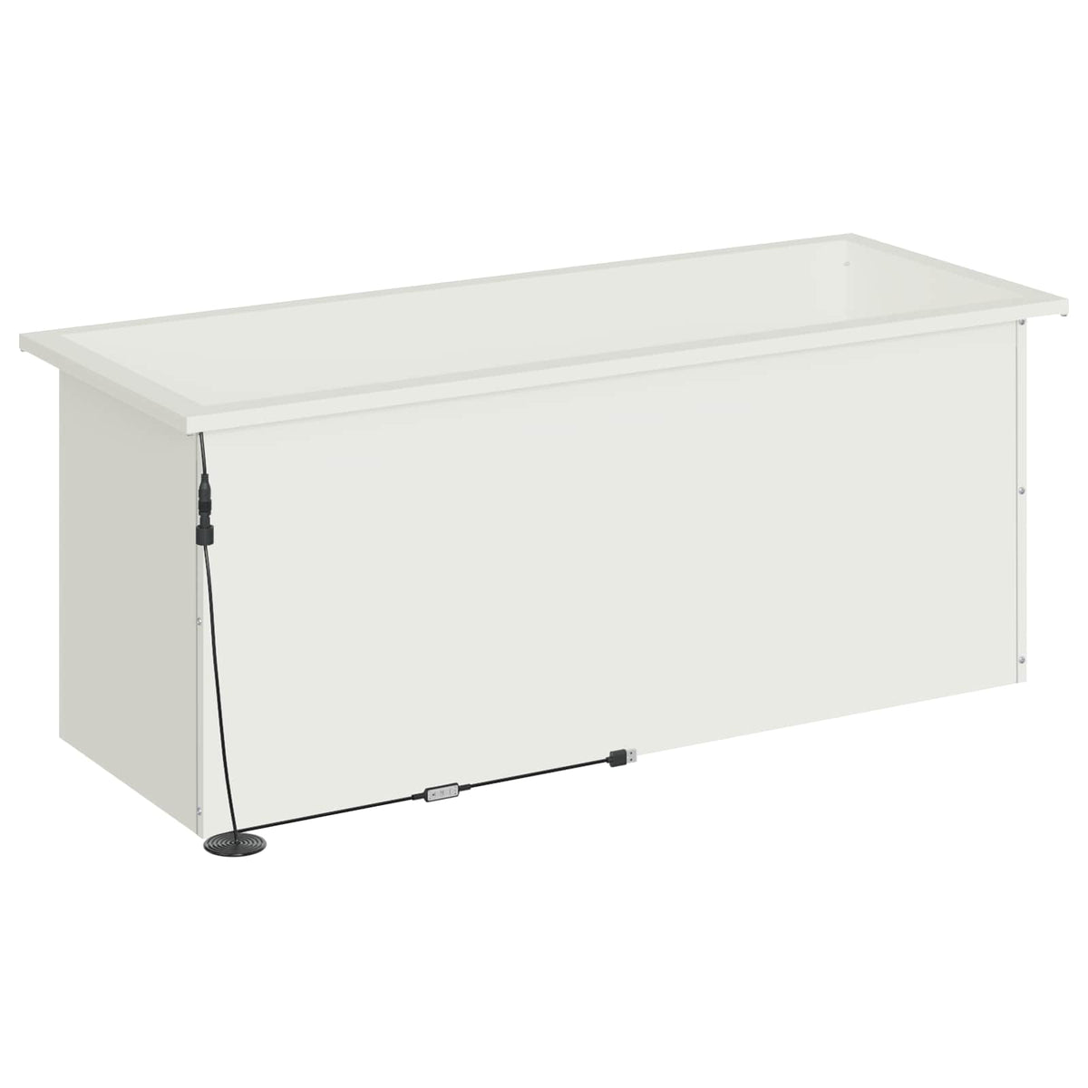 Sodo vazonas su LED 2 vnt. Balta 40 x 100 x 40 cm Plienas