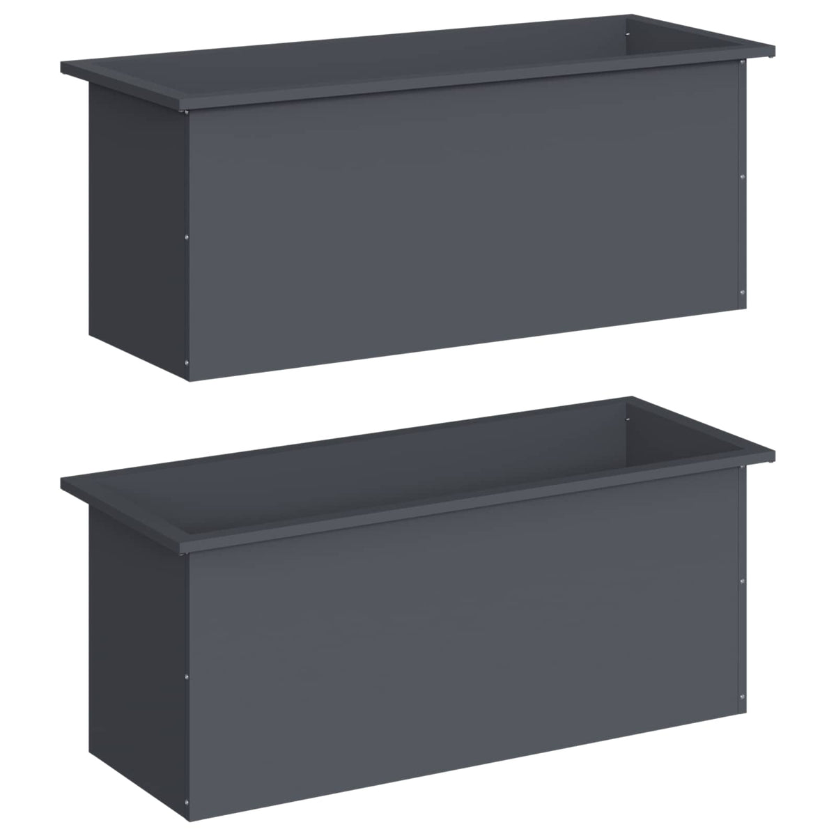 Sodo vazonas su LED 2 vnt. Antracitas 40 x 100 x 40 cm Plienas