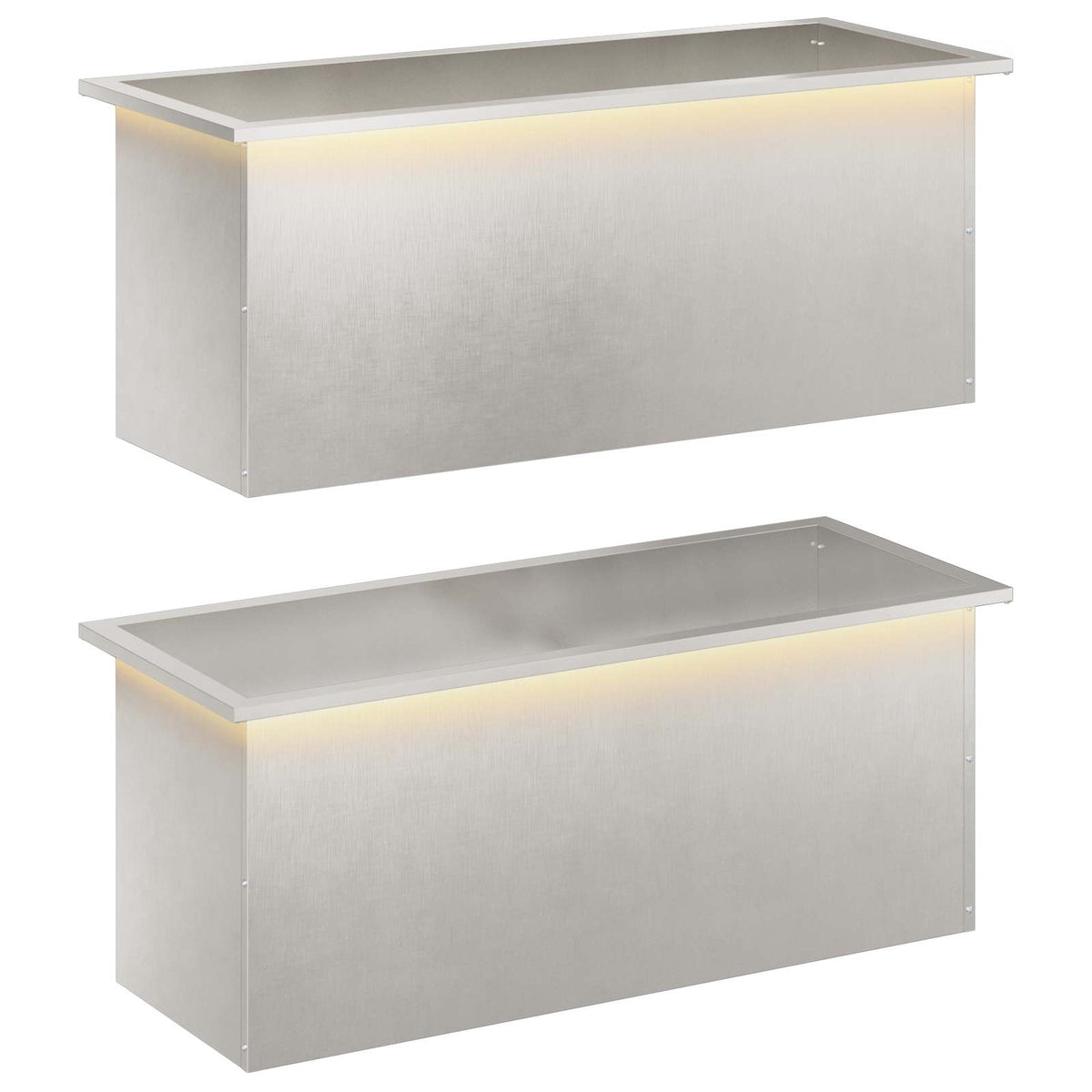 Sodo vazonas su LED 2 vnt. Sidabrinė 40 x 100 x 40 cm