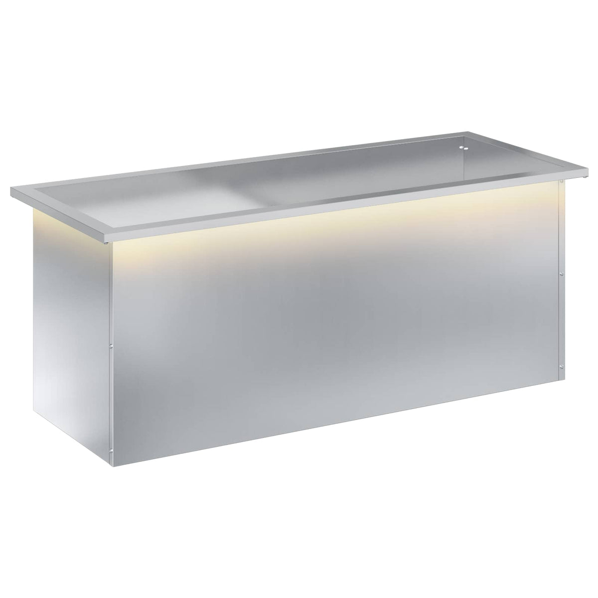 Sodo vazonas su LED Sidabrinė 40 x 100 x 40 cm
