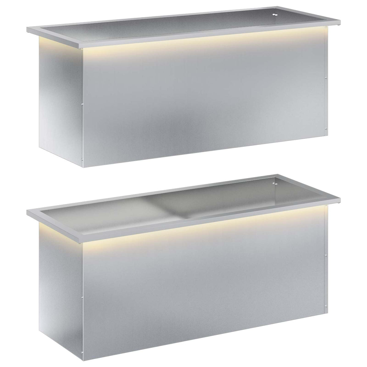 Sodo vazonas su LED 2 vnt. Sidabrinė 40 x 100 x 40 cm