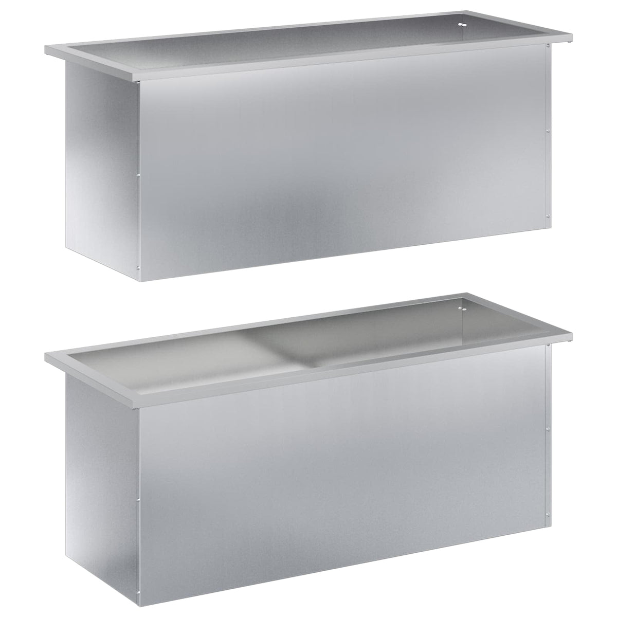 Sodo vazonas su LED 2 vnt. Sidabrinė 40 x 100 x 40 cm