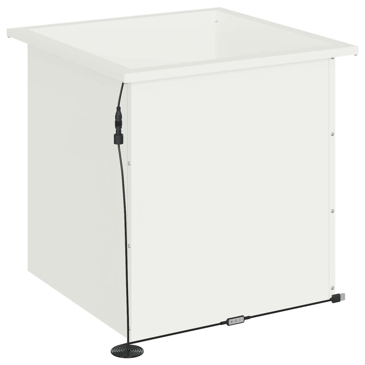 Sodo vazonas su LED 2 vnt. Balta 50 x 50 x 48 cm Plienas