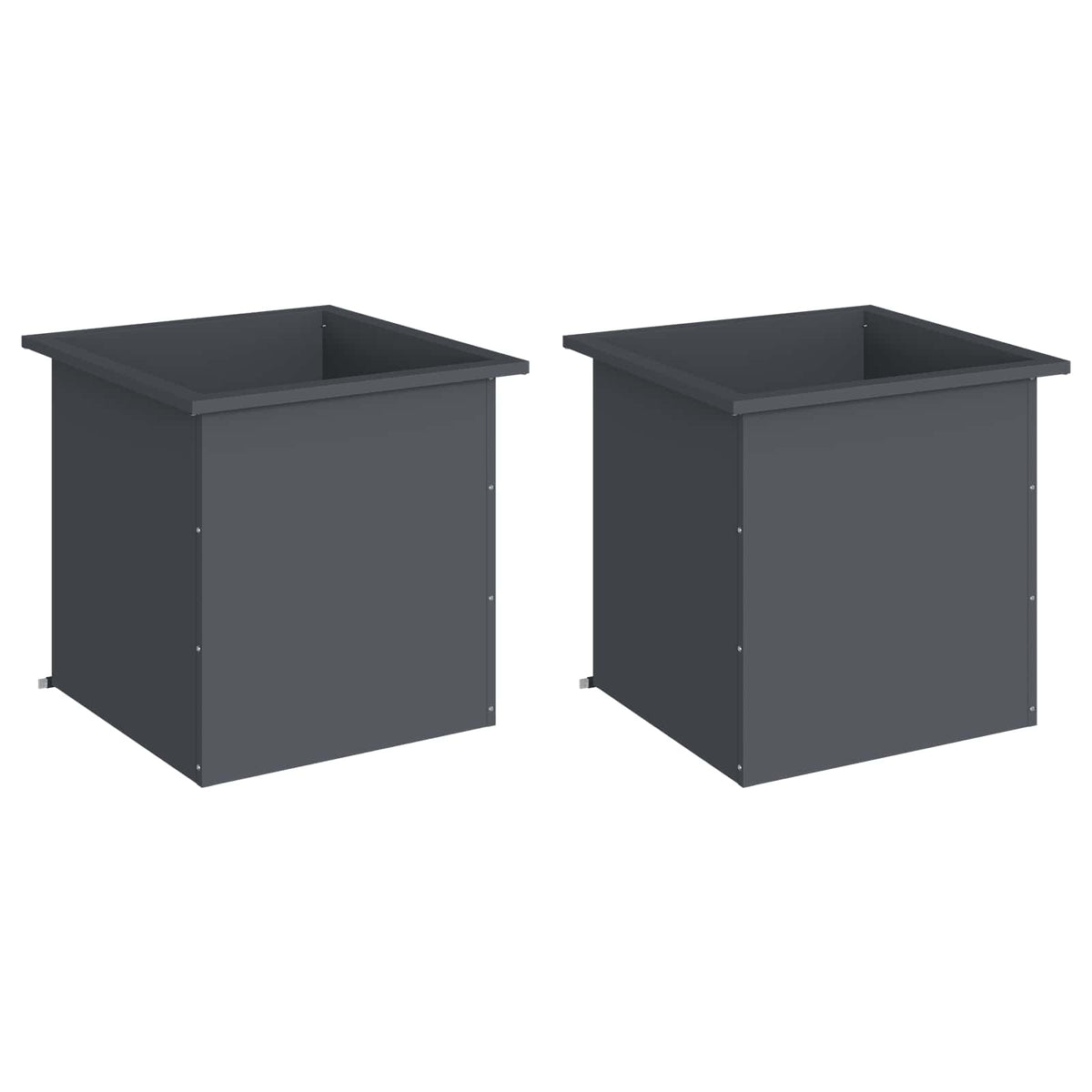 Sodo vazonas su LED 2 vnt. Antracitas 50 x 50 x 48 cm Plienas