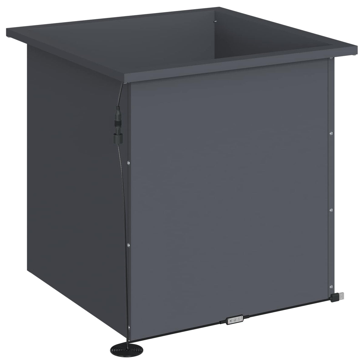 Sodo vazonas su LED 2 vnt. Antracitas 50 x 50 x 48 cm Plienas