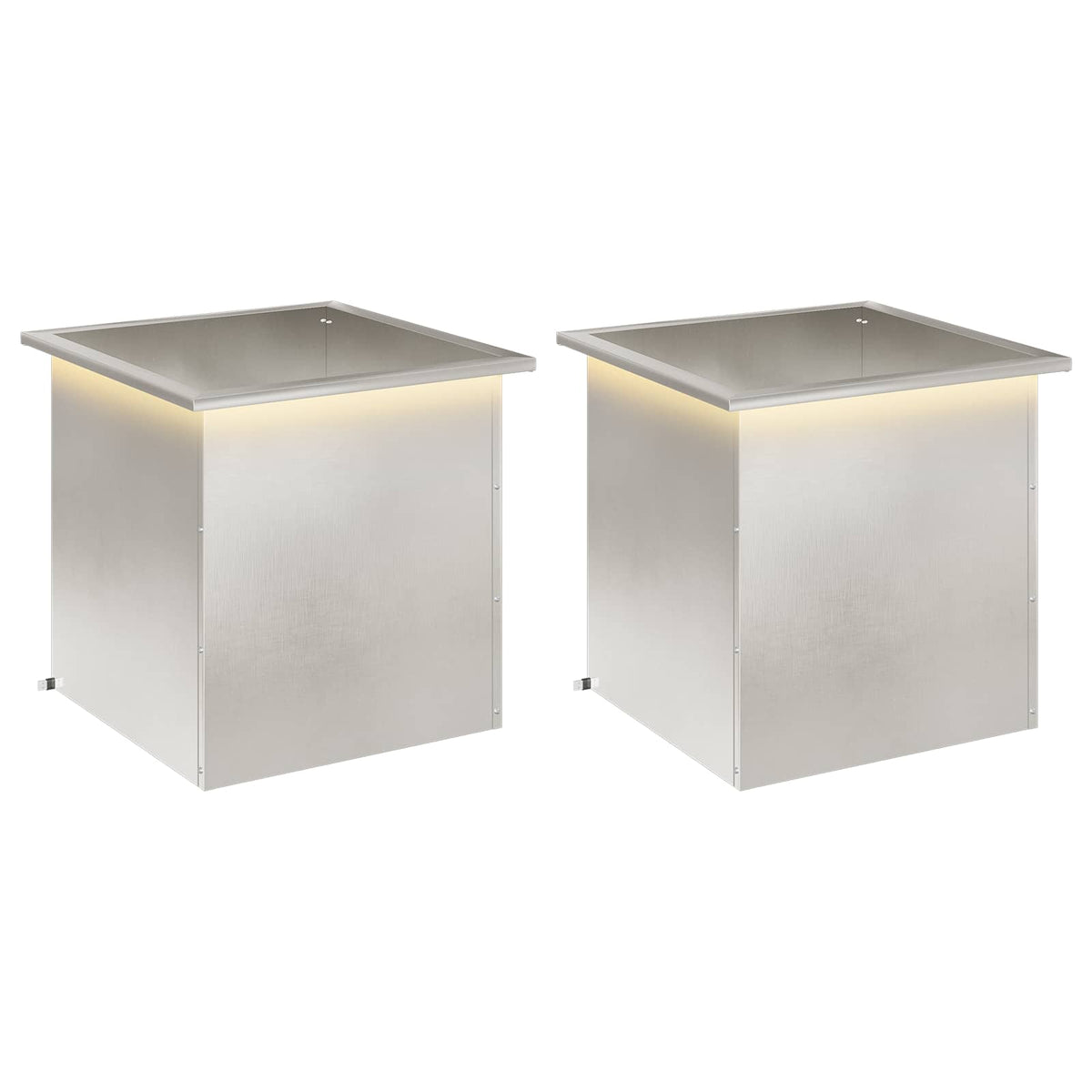 Sodo vazonas su LED 2 vnt. Sidabrinė 50 x 50 x 48 cm