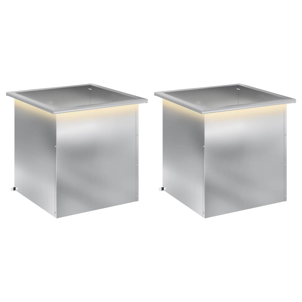 Sodo vazonas su LED 2 vnt. Sidabrinė 50 x 50 x 48 cm