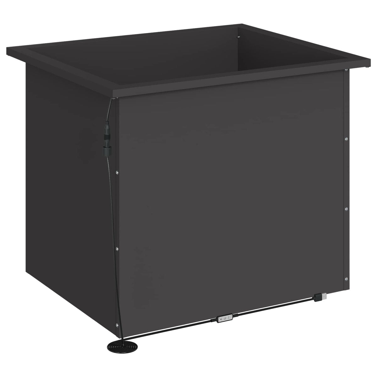 Sodo vazonas su LED 2 vnt. Juoda 50 x 60 x 48 cm Plienas