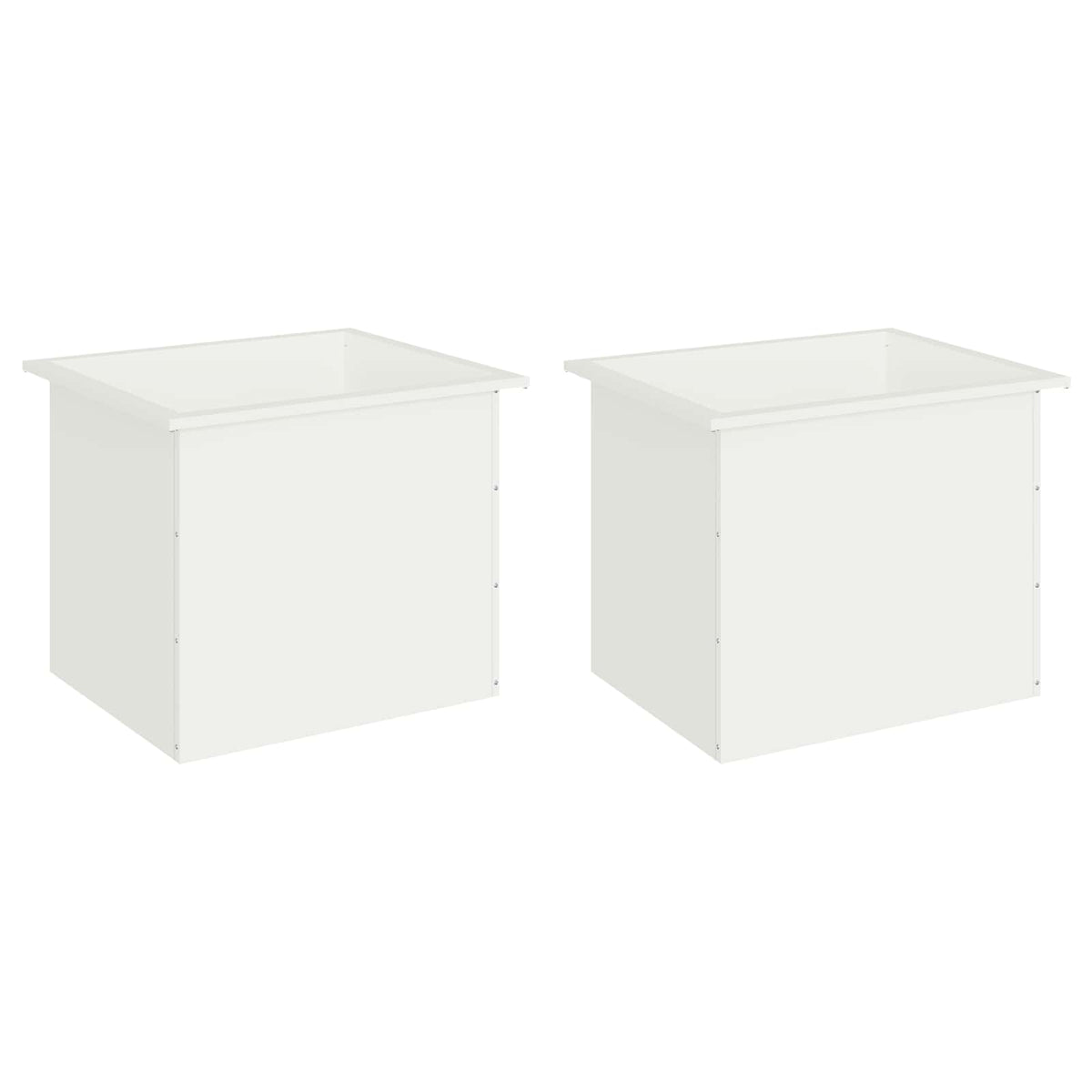 Sodo vazonas su LED 2 vnt. Balta 50 x 60 x 48 cm Plienas