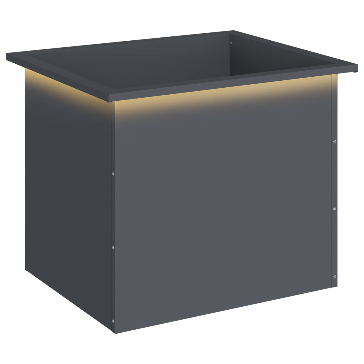 Sodo vazonas su LED Antracitas 50 x 60 x 48 cm Plienas