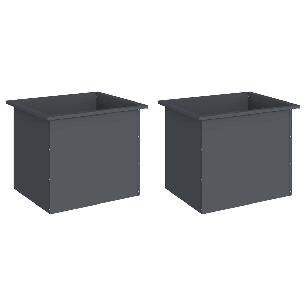 Sodo vazonas su LED 2 vnt. Antracitas 50 x 60 x 48 cm Plienas