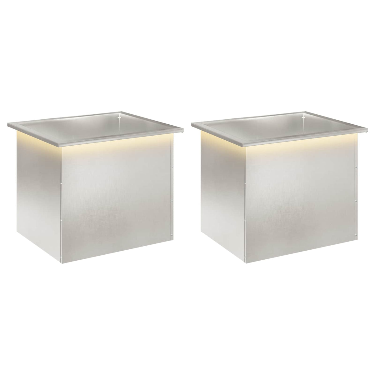 Sodo vazonas su LED 2 vnt. Sidabrinė 50 x 60 x 48 cm