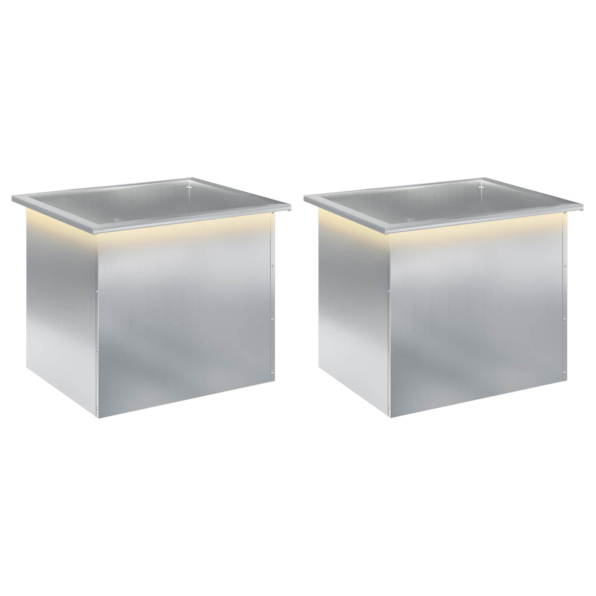 Sodo vazonas su LED 2 vnt. Sidabrinė 50 x 60 x 48 cm
