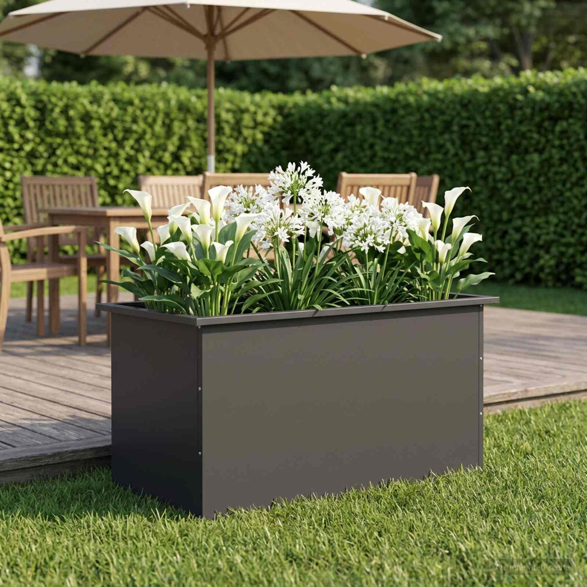 Sodo vazonas su LED Juoda 50 x 80 x 48 cm Plienas