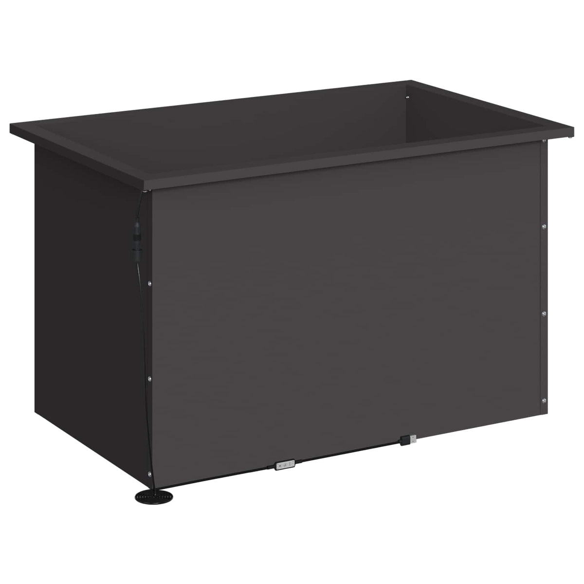 Sodo vazonas su LED 2 vnt. Juoda 50 x 80 x 48 cm Plienas