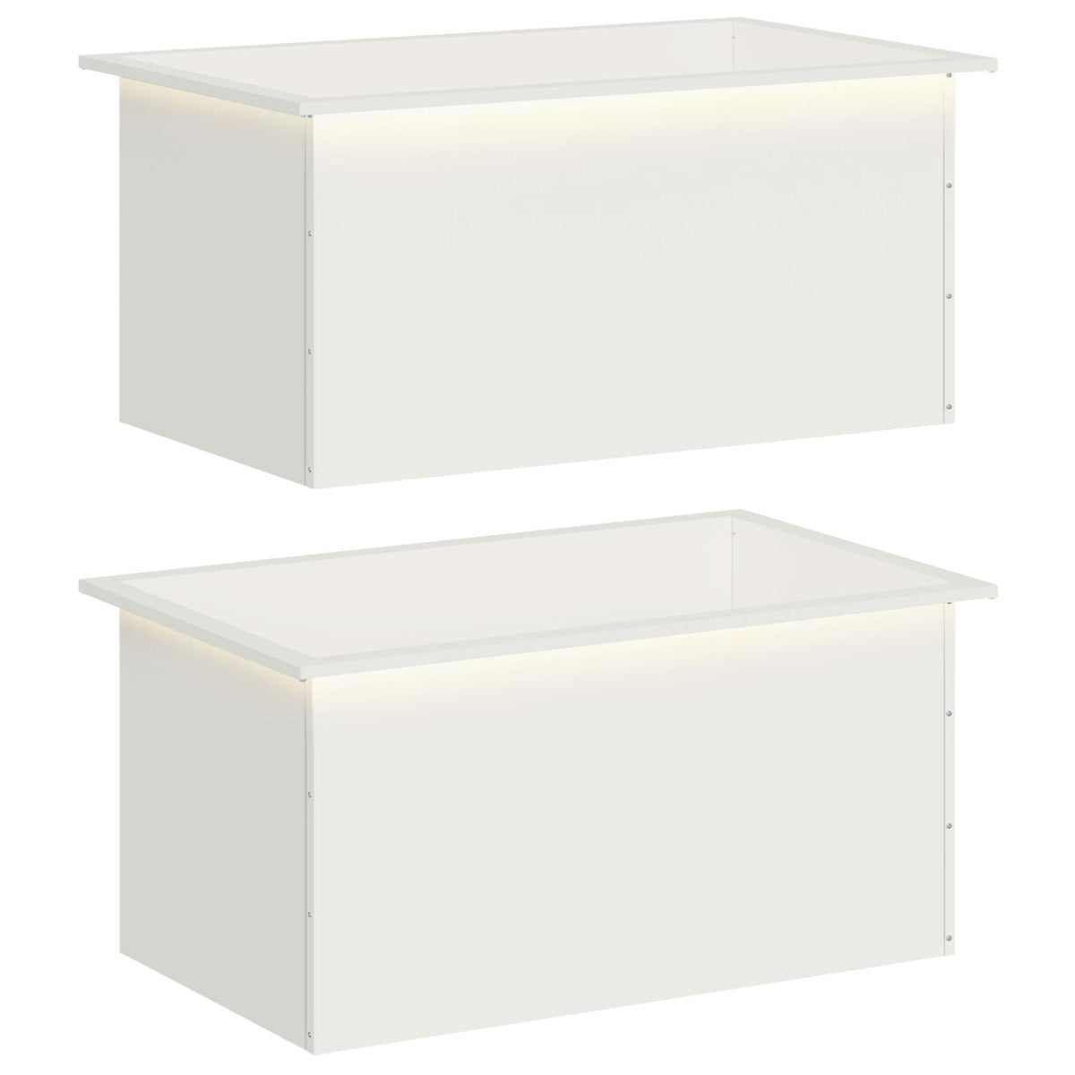 Sodo vazonas su LED 2 vnt. Balta 50 x 80 x 48 cm Plienas