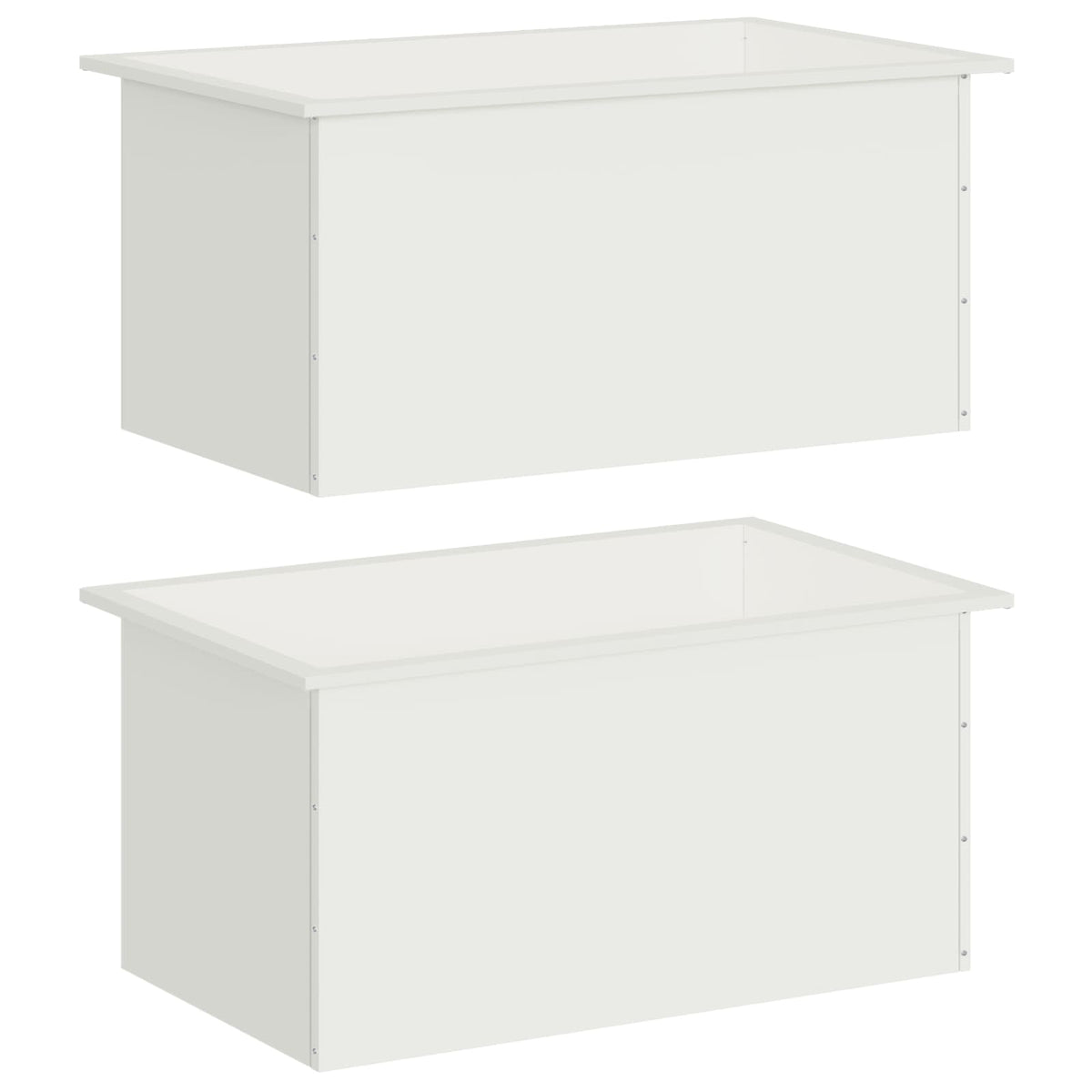 Sodo vazonas su LED 2 vnt. Balta 50 x 80 x 48 cm Plienas