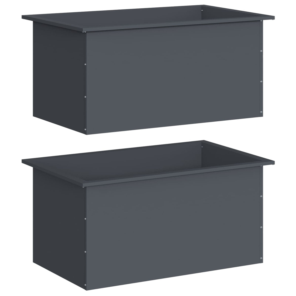 Sodo vazonas su LED 2 vnt. Antracitas 50 x 80 x 48 cm Plienas