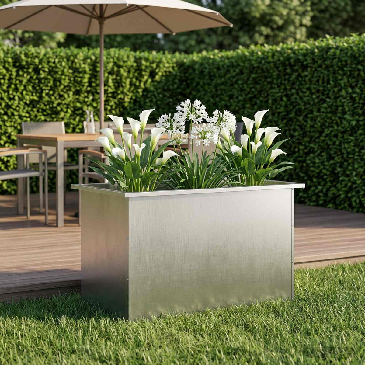 Sodo vazonas su LED Sidabrinė 50 x 80 x 48 cm