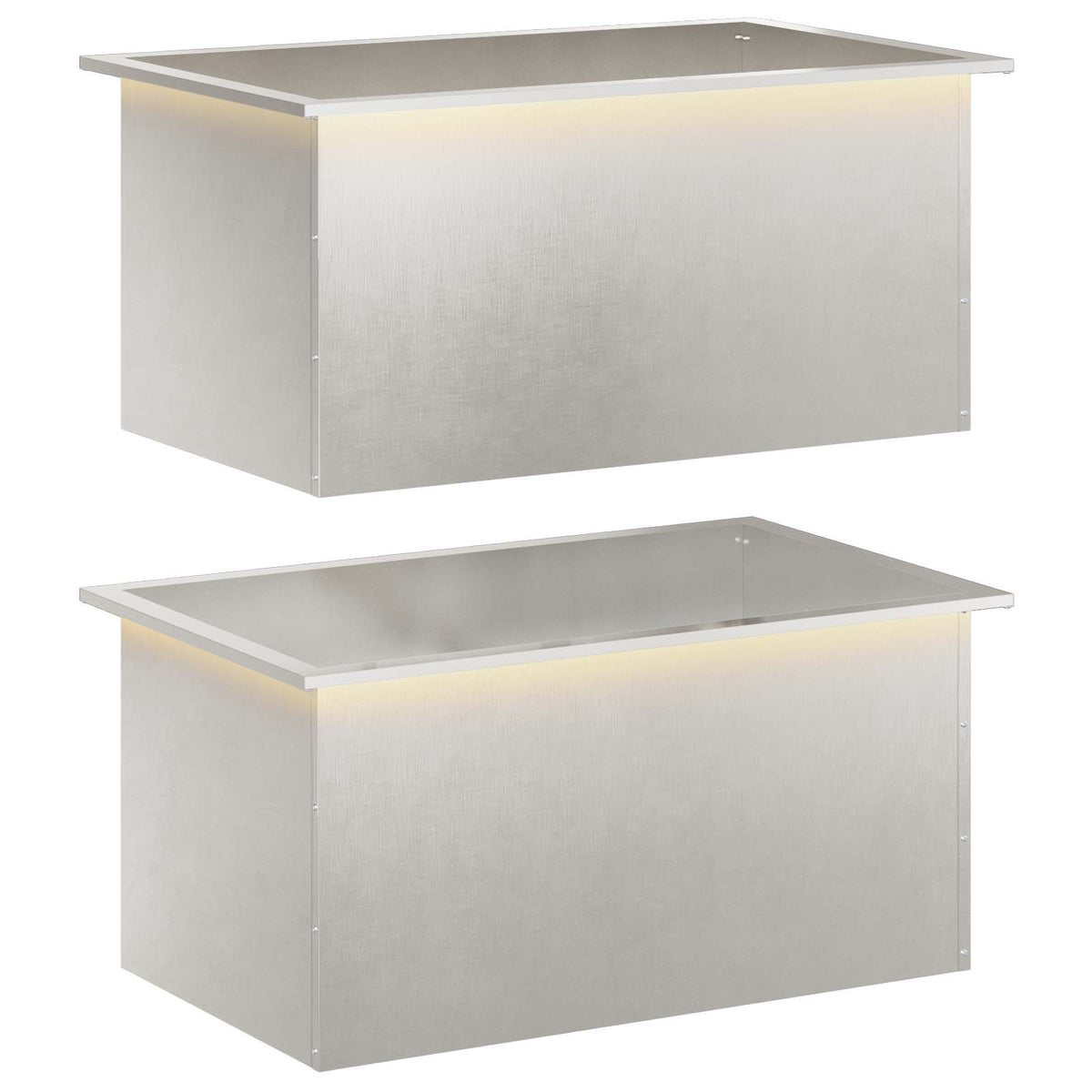 Sodo vazonas su LED 2 vnt. Sidabrinė 50 x 80 x 48 cm