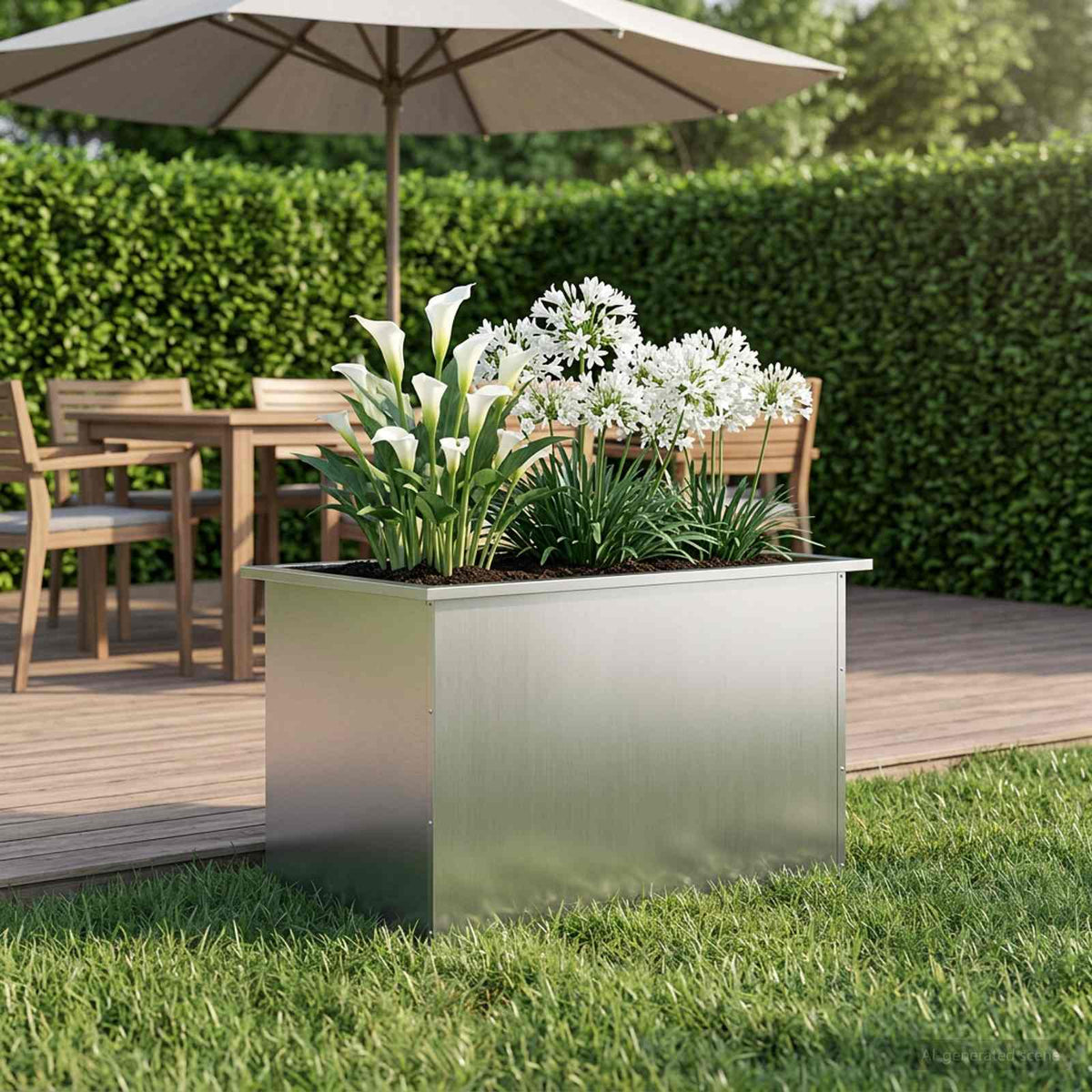 Sodo vazonas su LED Sidabrinė 50 x 80 x 48 cm