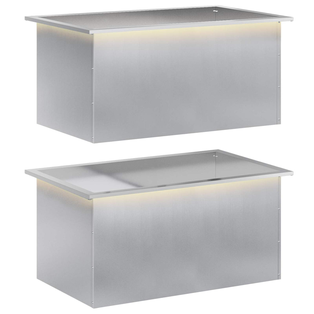 Sodo vazonas su LED 2 vnt. Sidabrinė 50 x 80 x 48 cm