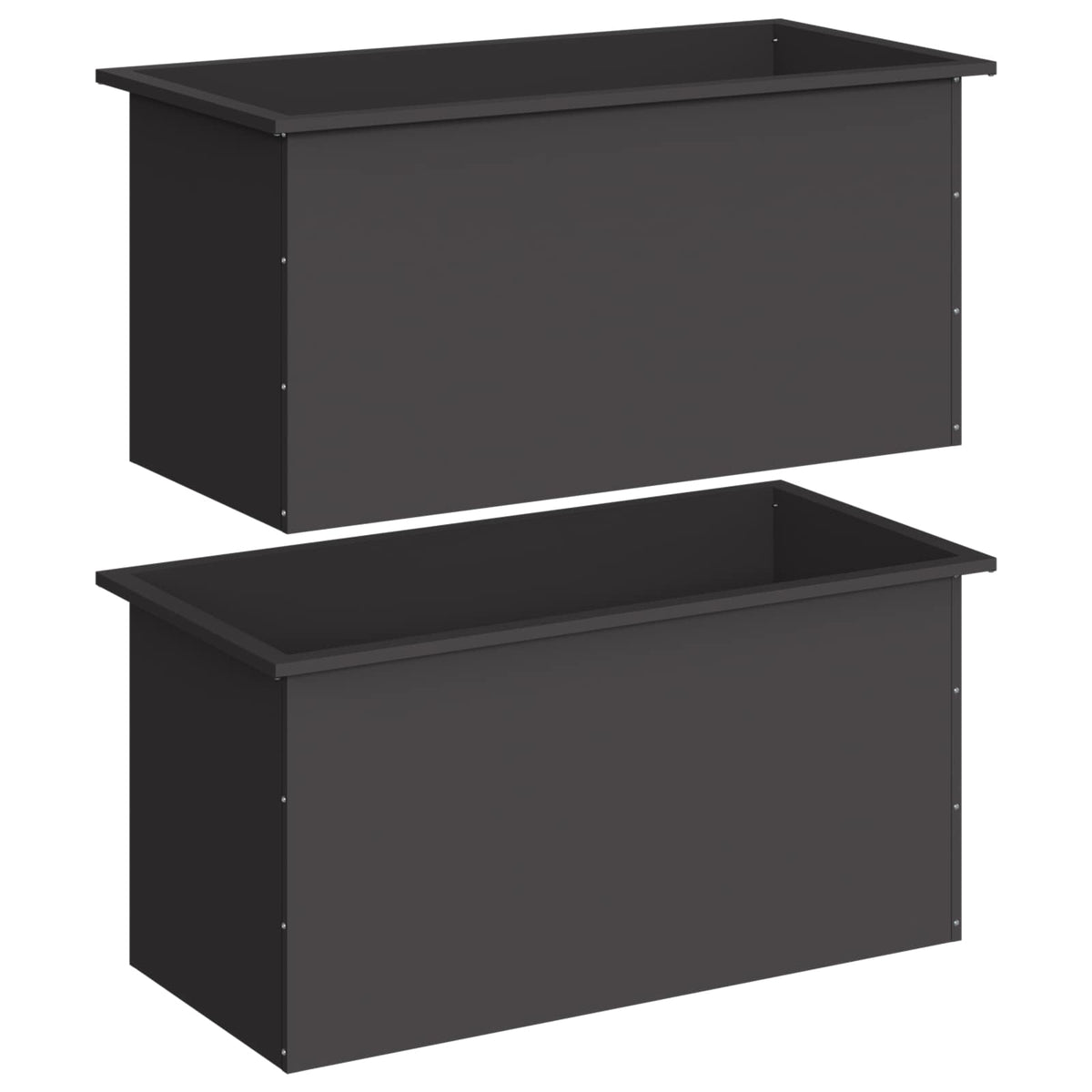 Sodo vazonas su LED 2 vnt. Juoda 50 x 100 x 48 cm Plienas