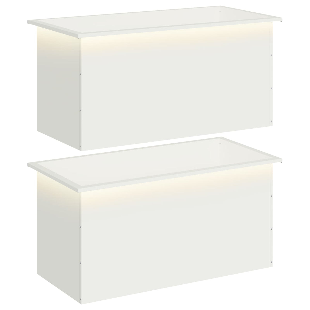 Sodo vazonas su LED 2 vnt. Balta 50 x 100 x 48 cm Plienas