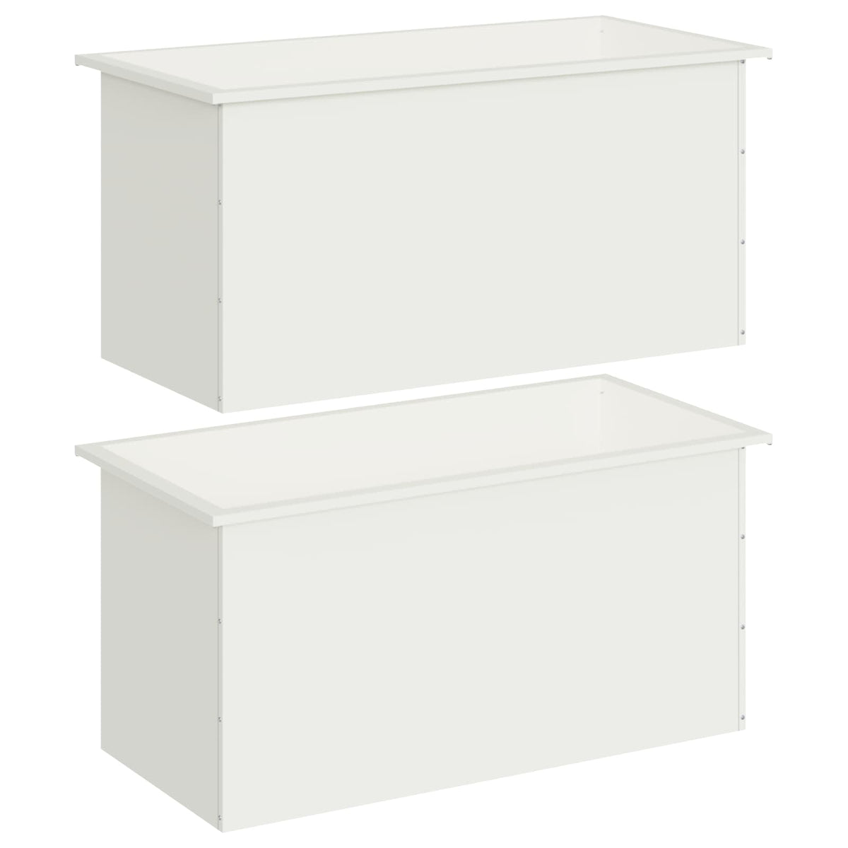 Sodo vazonas su LED 2 vnt. Balta 50 x 100 x 48 cm Plienas