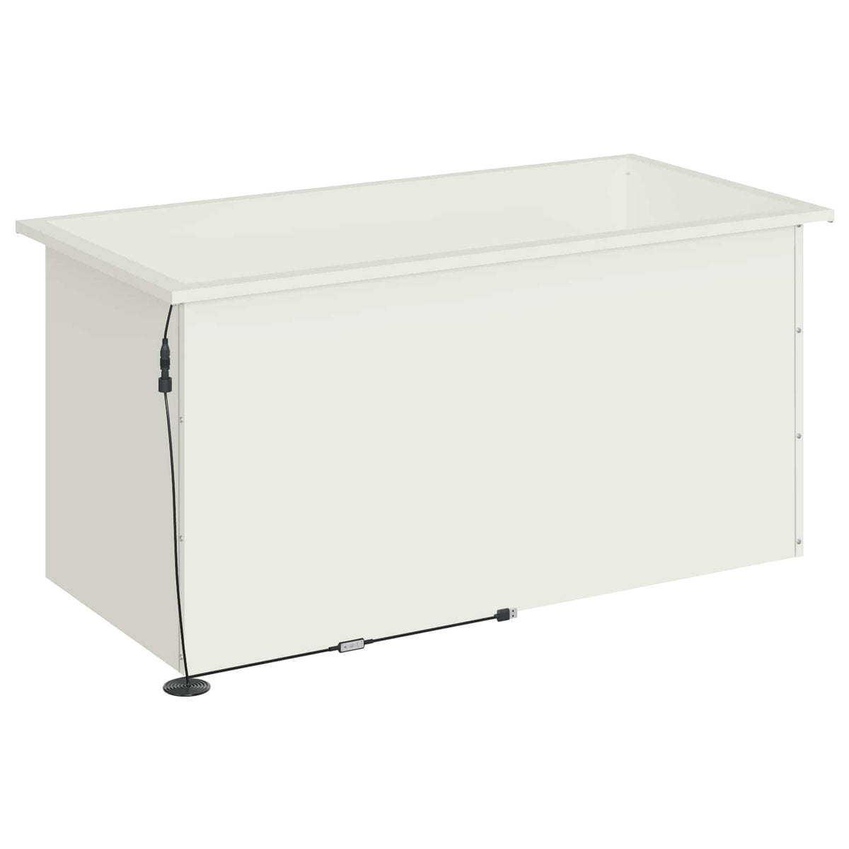 Sodo vazonas su LED 2 vnt. Balta 50 x 100 x 48 cm Plienas