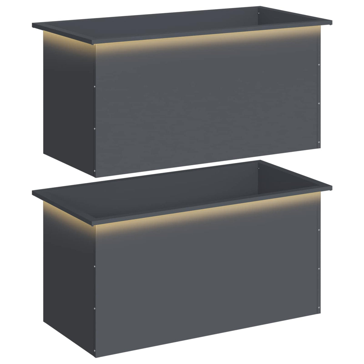 Sodo vazonas su LED 2 vnt. Antracitas 50 x 100 x 48 cm Plienas