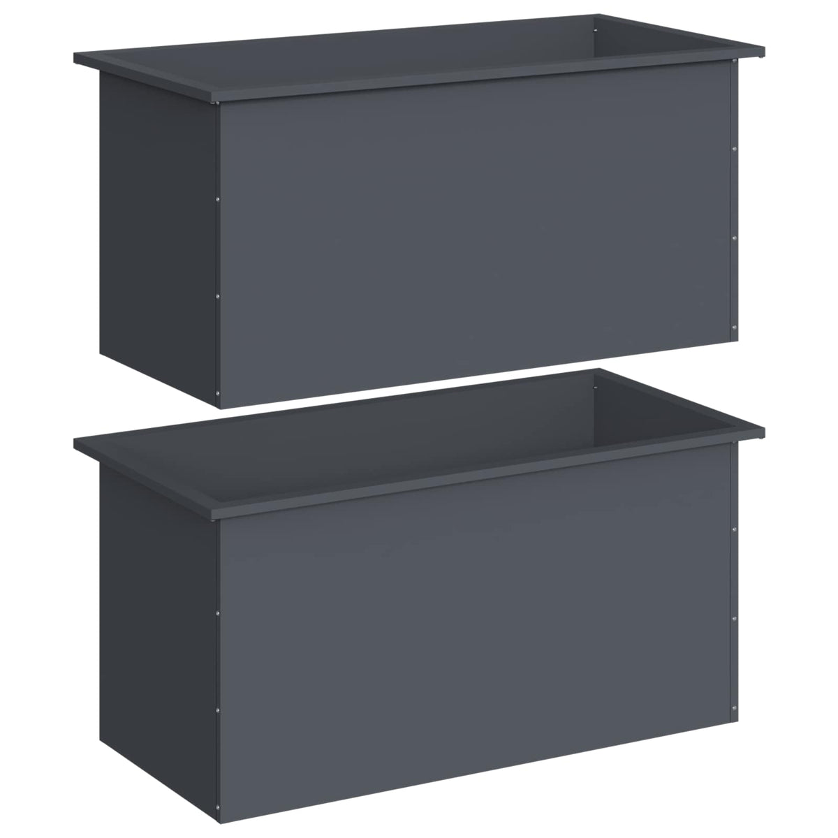 Sodo vazonas su LED 2 vnt. Antracitas 50 x 100 x 48 cm Plienas