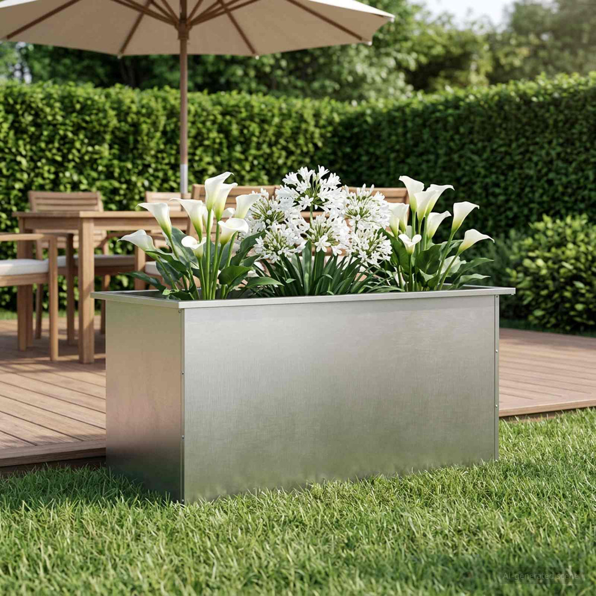 Sodo vazonas su LED Sidabrinė 50 x 100 x 48 cm