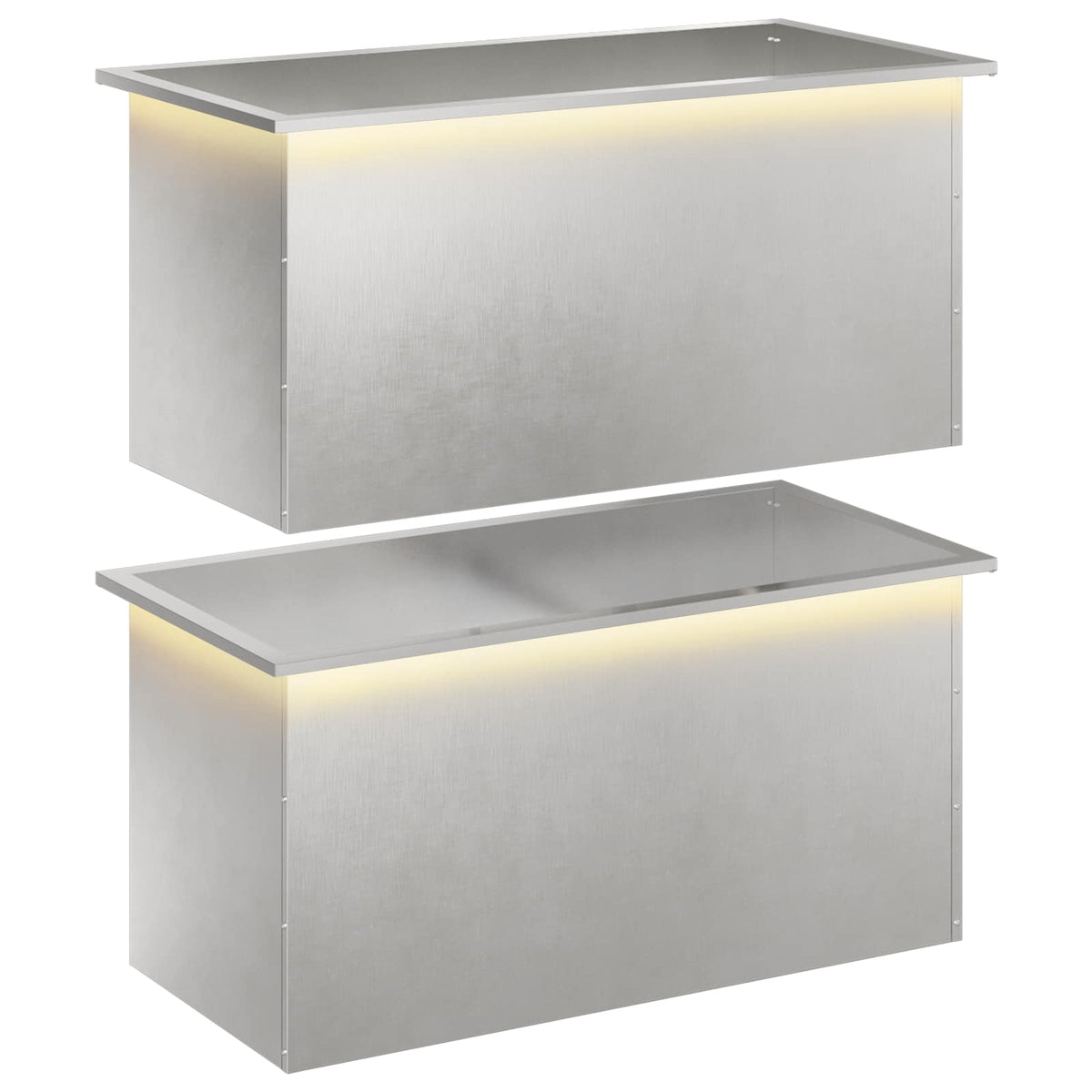 Sodo vazonas su LED 2 vnt. Sidabrinė 50 x 100 x 48 cm
