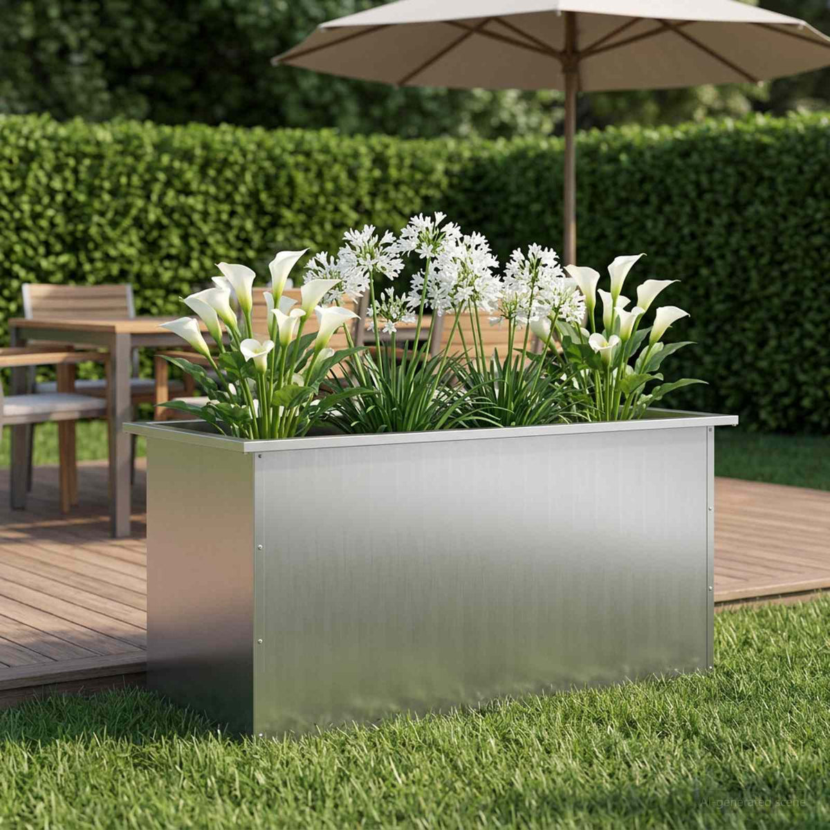 Sodo vazonas su LED Sidabrinė 50 x 100 x 48 cm
