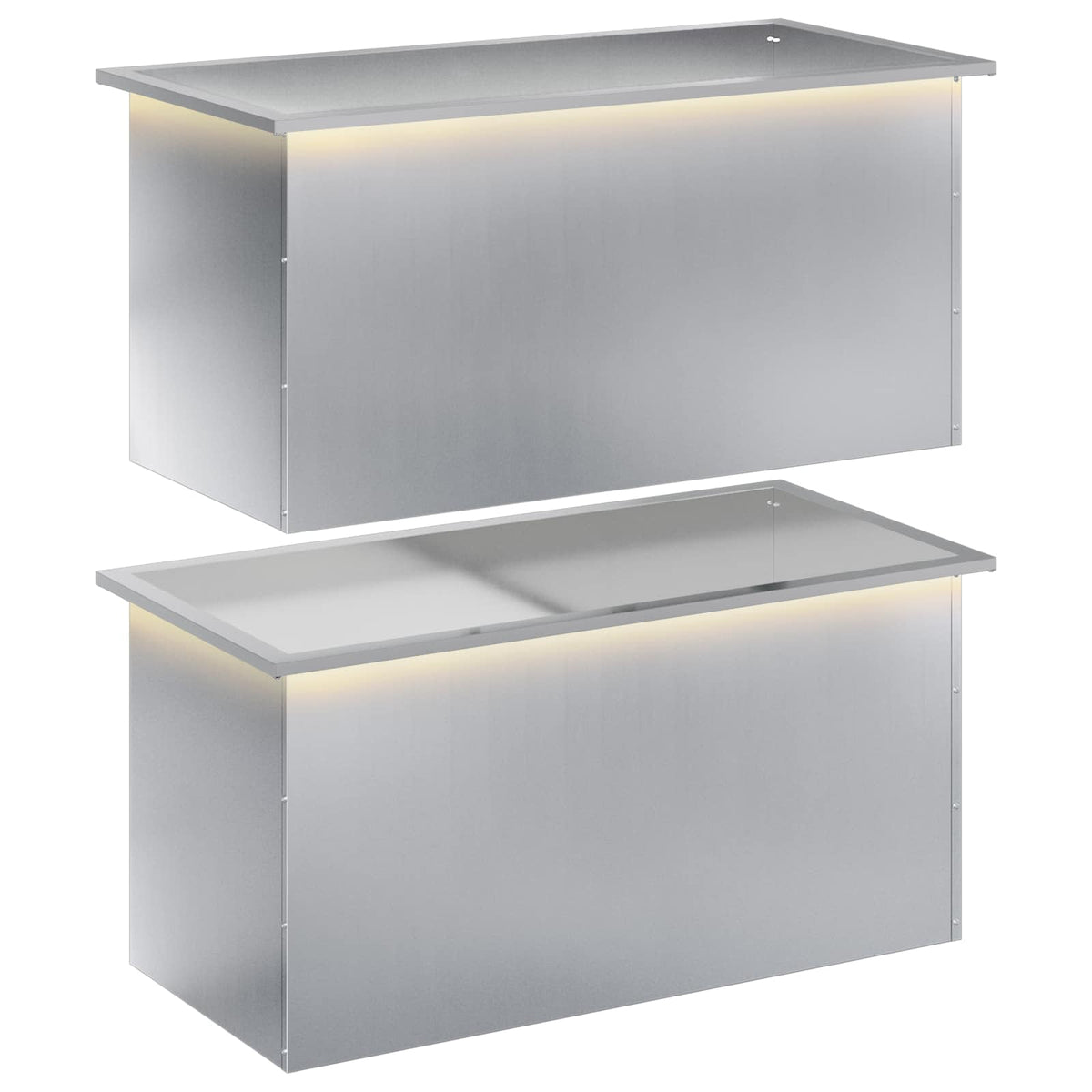 Sodo vazonas su LED 2 vnt. Sidabrinė 50 x 100 x 48 cm