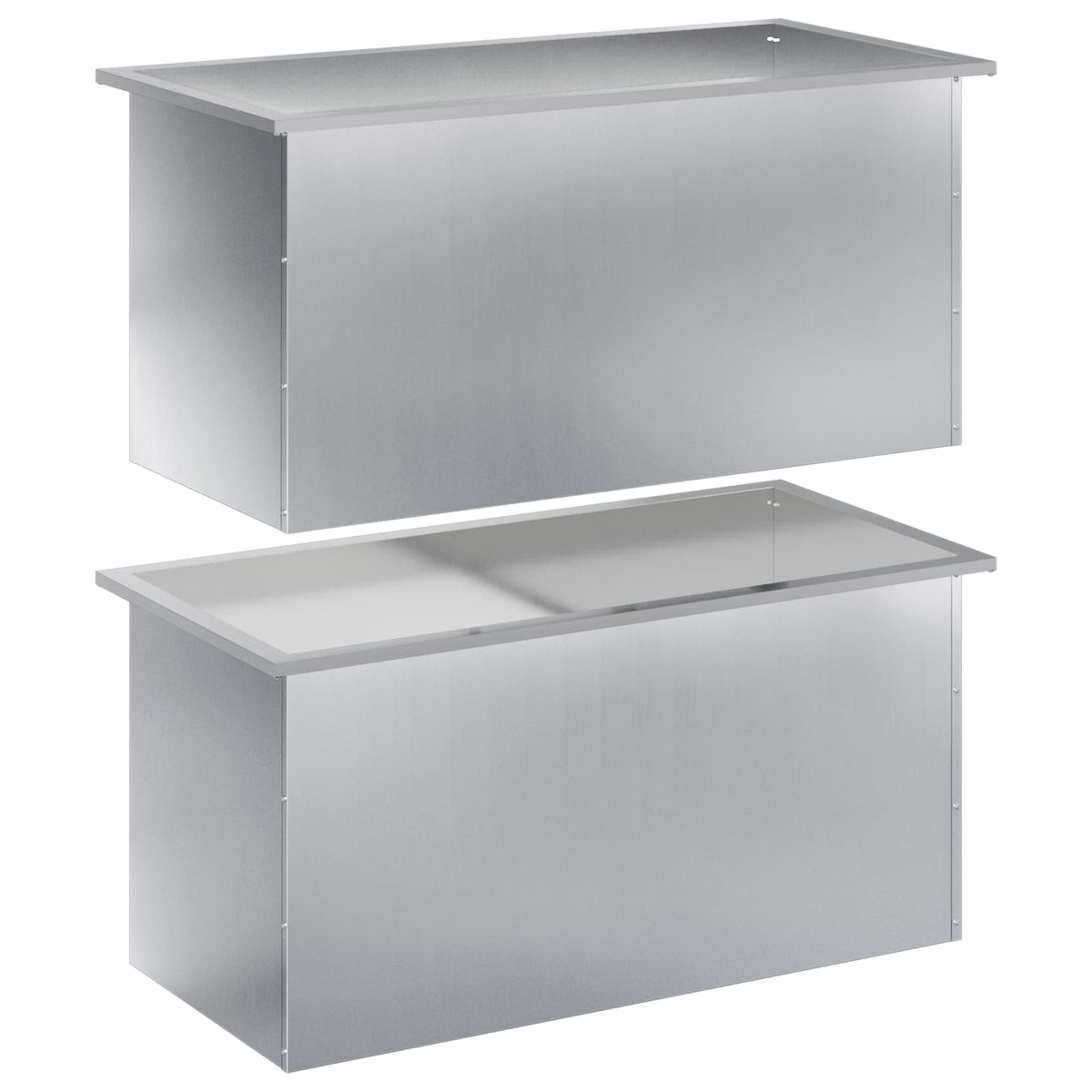 Sodo vazonas su LED 2 vnt. Sidabrinė 50 x 100 x 48 cm