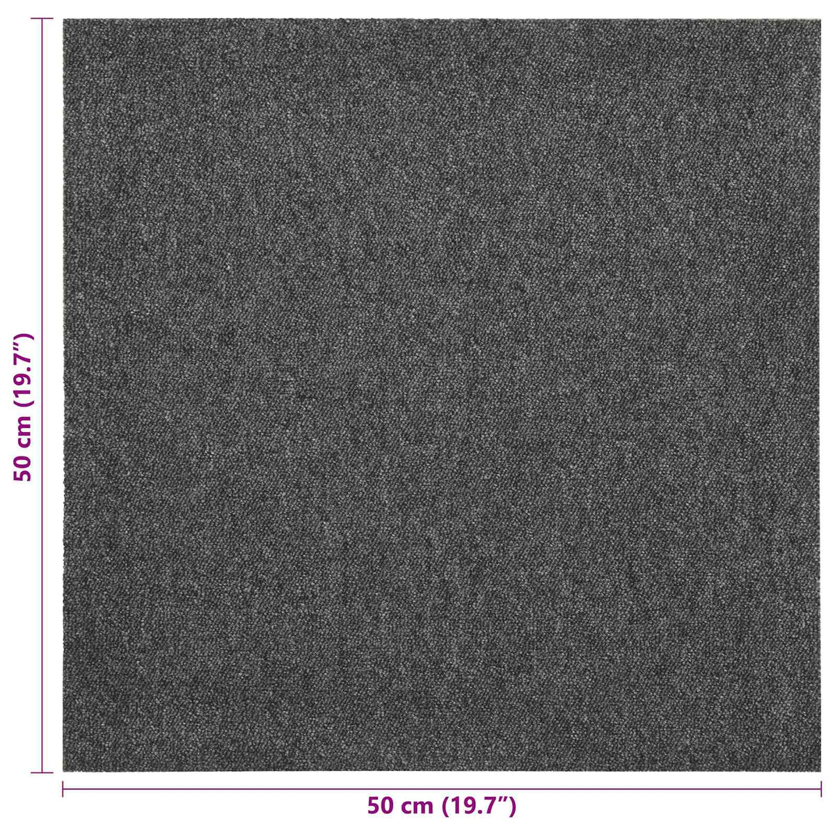 Kilimas 20 pcs Antracitas 50 x 50 cm 100% polipropileno
