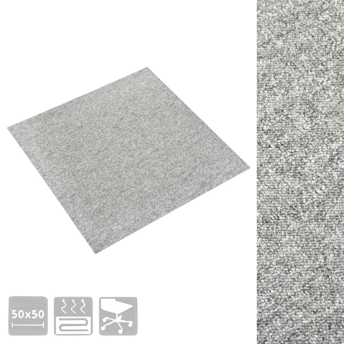 Kilimas 20 pcs Šviesiai pilka 50 x 50 cm 100% polipropileno