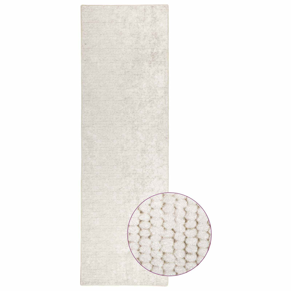 Kilimas Kreminė 80 x 250 cm 100% poliesteris 3 mm Plaunamas