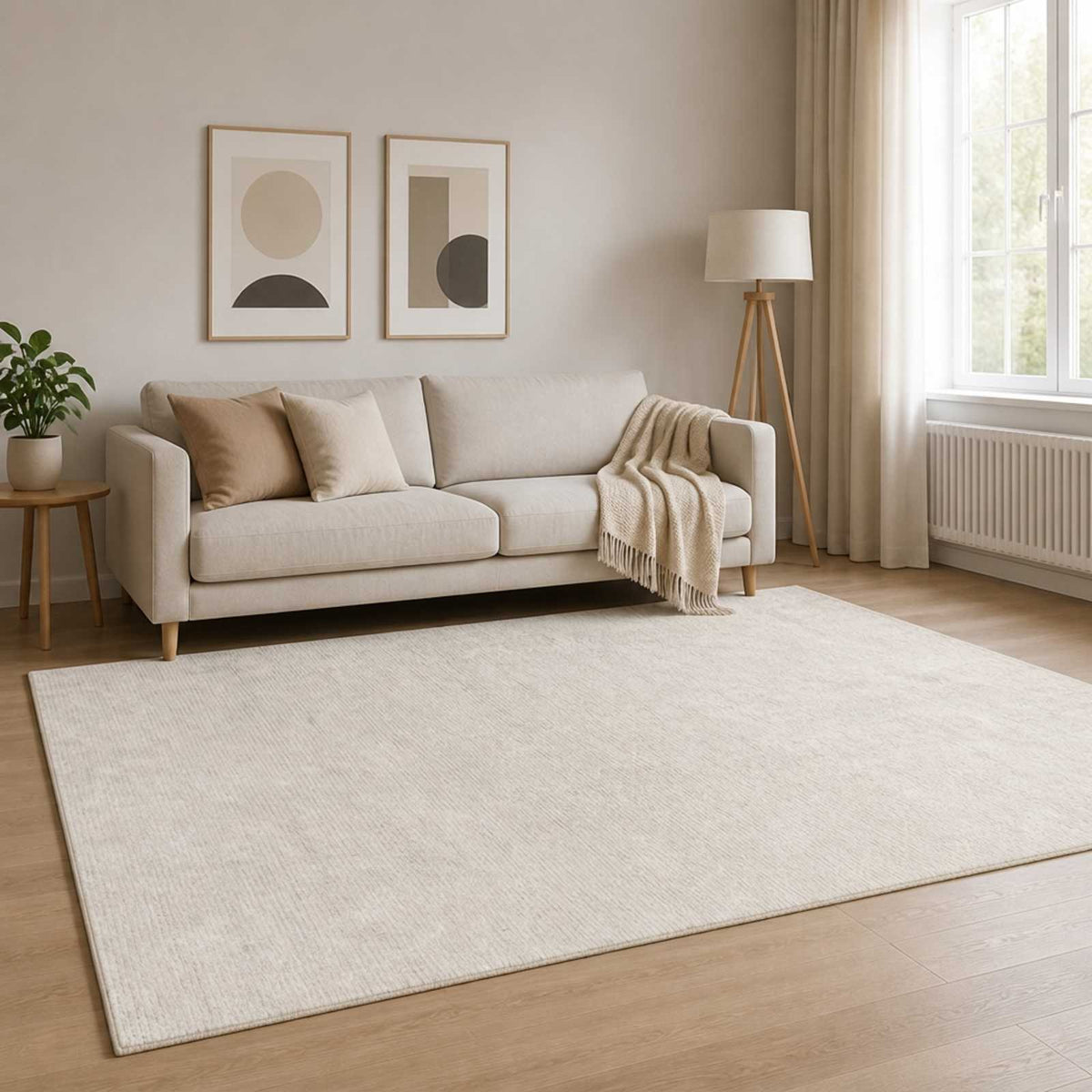 Kilimas Kreminė 190 x 300 cm 100% poliesteris 3 mm Plaunamas