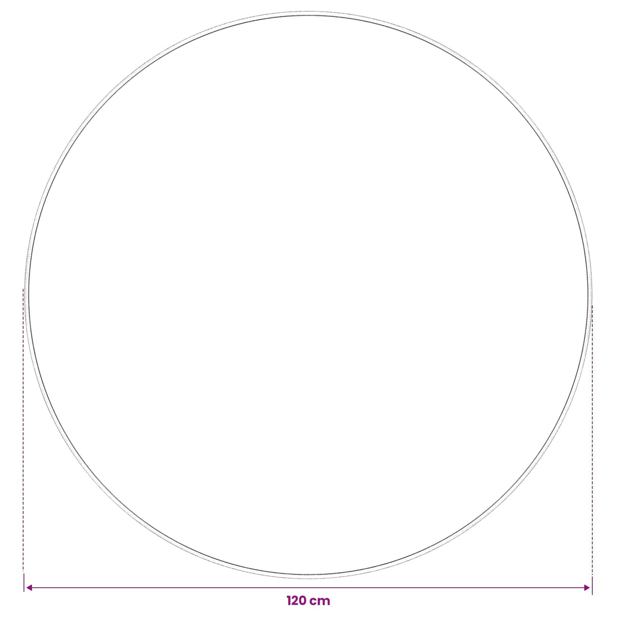 Kilimas Kreminė Ø 120 cm 100% poliesteris 3 mm Plaunamas