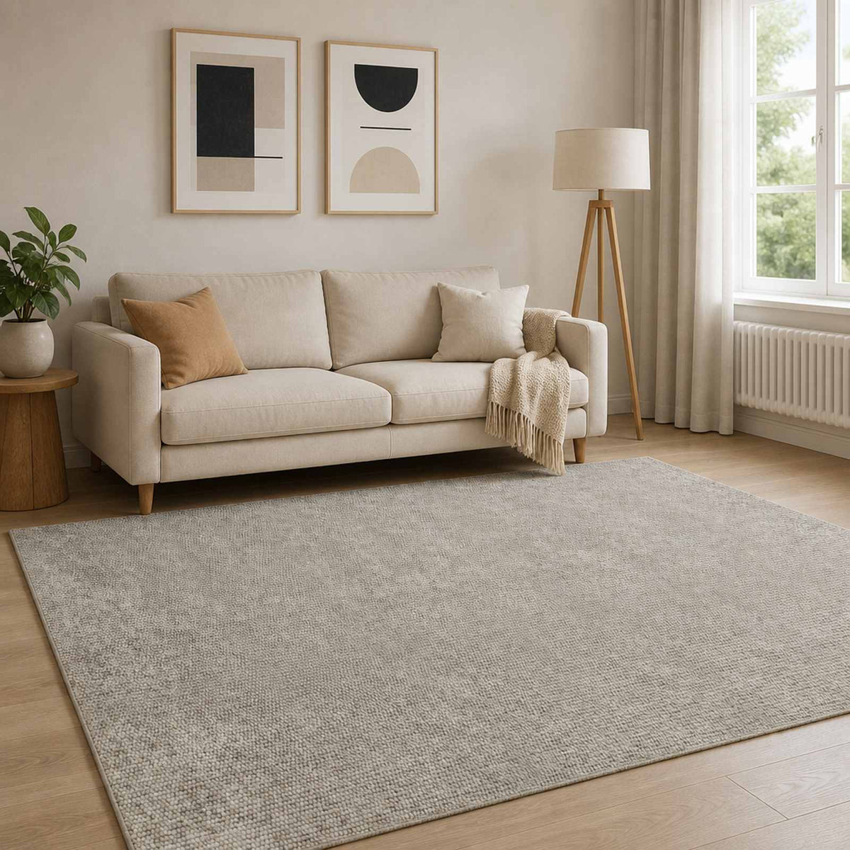 Kilimas Smėlio 190 x 300 cm 100% poliesteris 3 mm Plaunamas