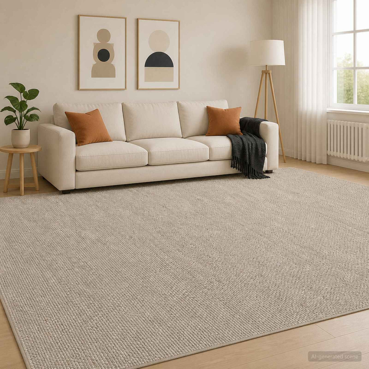 Kilimas Smėlio 300 x 400 cm 100% poliesteris 3 mm Plaunamas