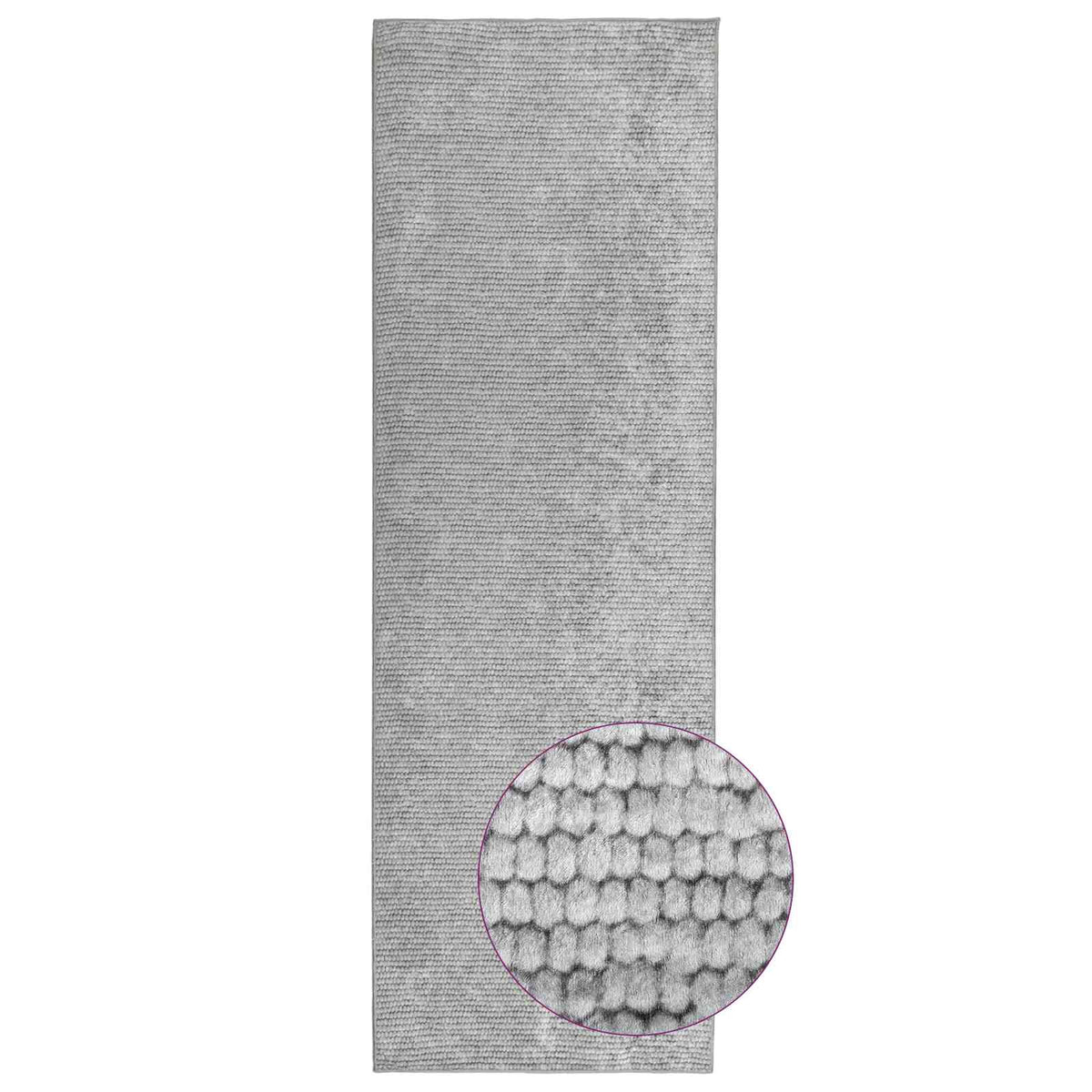 Kilimas Pilka 80 x 400 cm 100% poliesteris 3 mm Plaunamas