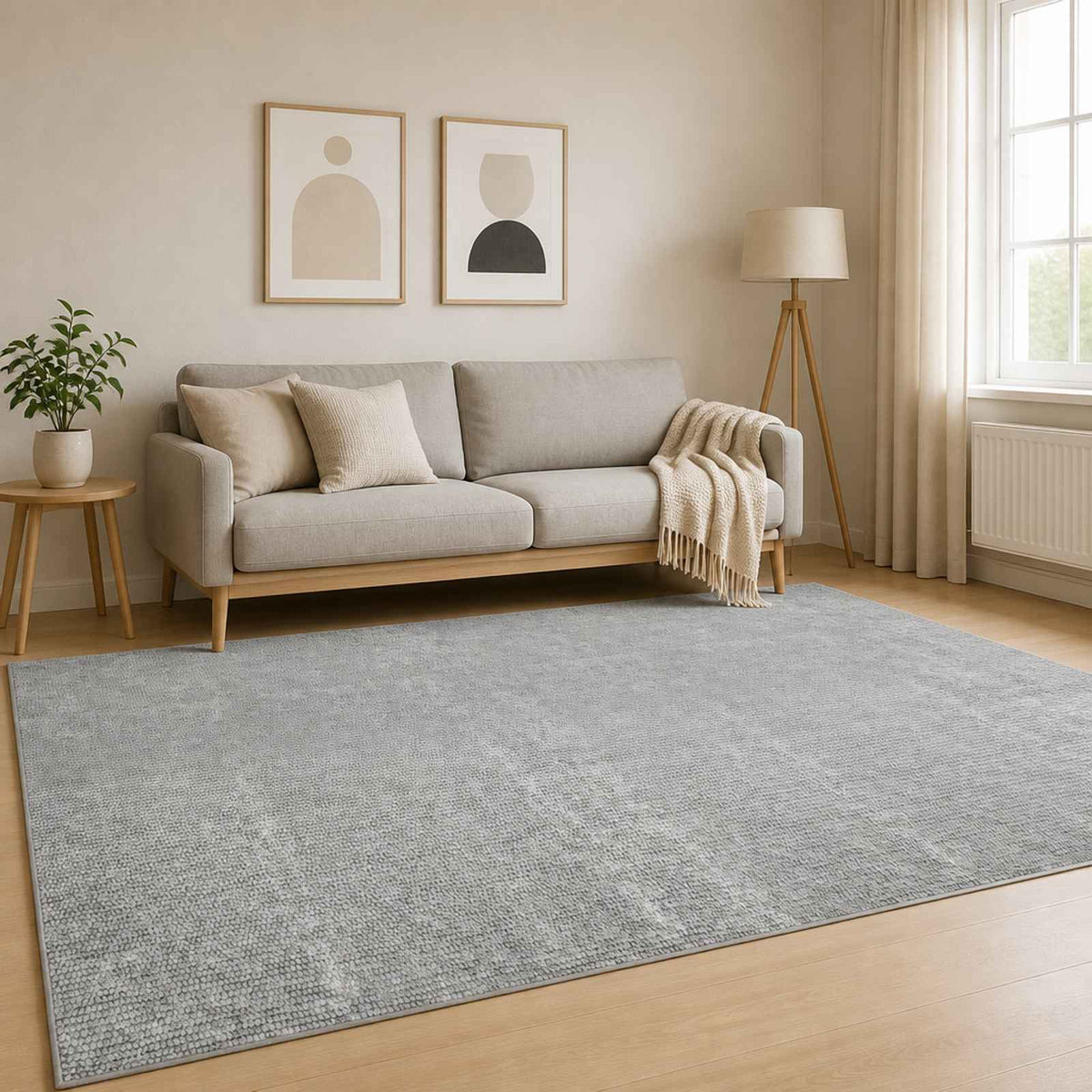 Kilimas Pilka 120 x 180 cm 100% poliesteris 3 mm Plaunamas