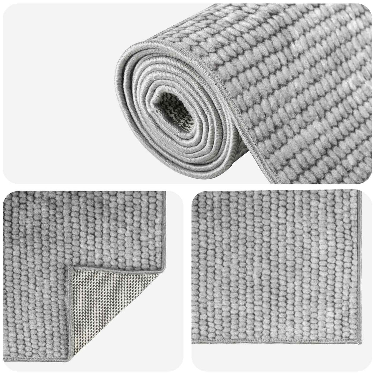 Kilimas Pilka 190 x 300 cm 100% poliesteris 3 mm Plaunamas