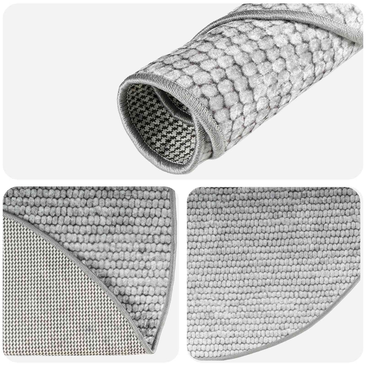 Kilimas Pilka Ø 120 cm 100% poliesteris 3 mm Plaunamas