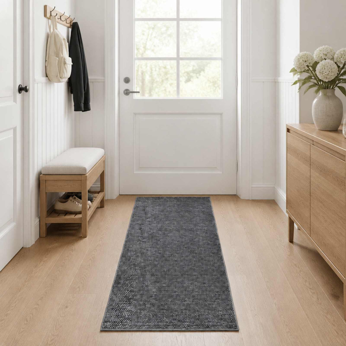 Kilimas Antracito 80 x 250 cm 100% poliesteris 3 mm Plaunamas