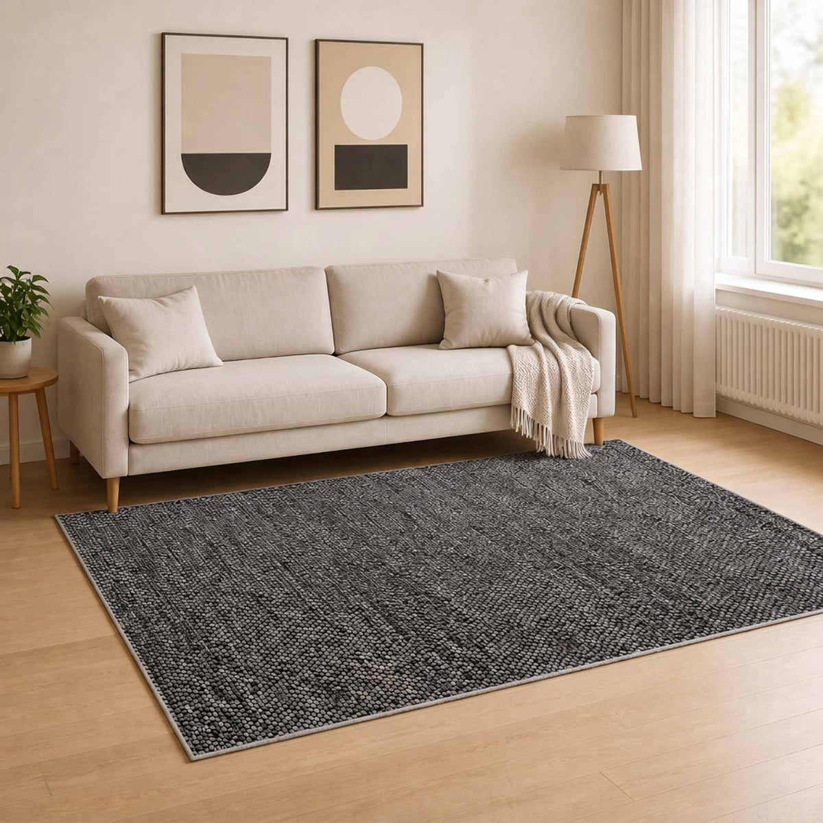 Kilimas Antracito 190 x 300 cm 100% poliesteris 3 mm Plaunamas